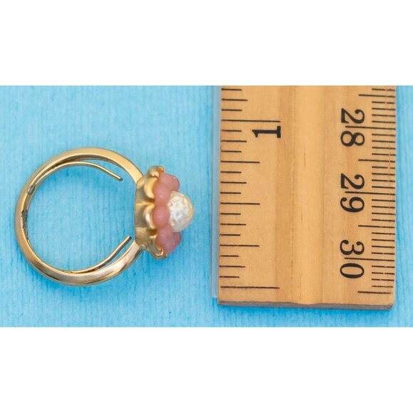 Vintage Cute Pink Flower Ring Size 6 by Avon - N27 - Picture 3 of 3